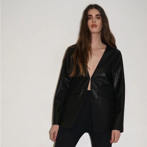 LNA EROS FAUX LEATHER JACKET NWT - Picture 3 of 9